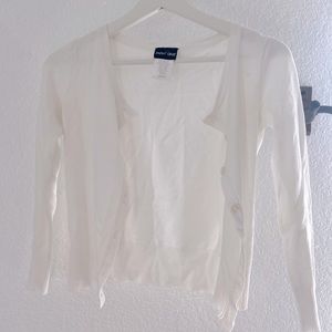 White Button Down Cardigan